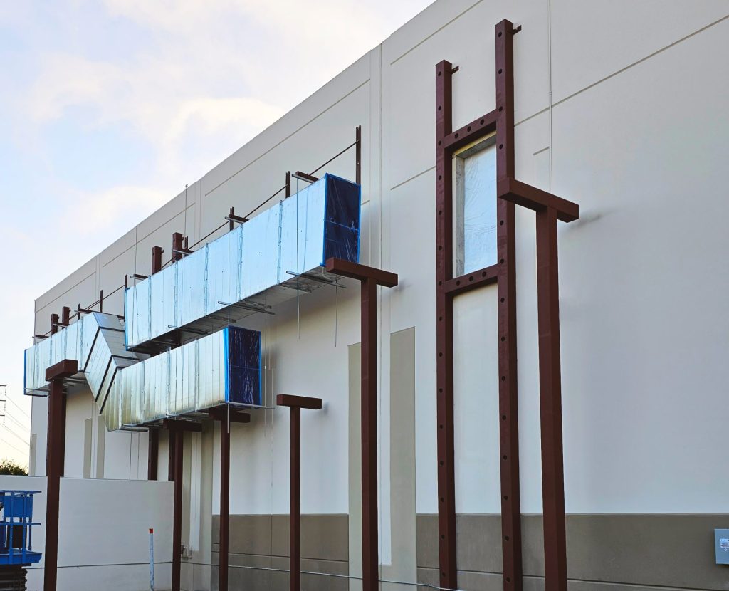 Industrial HVAC duct supports for partial ducting installation Stauffers