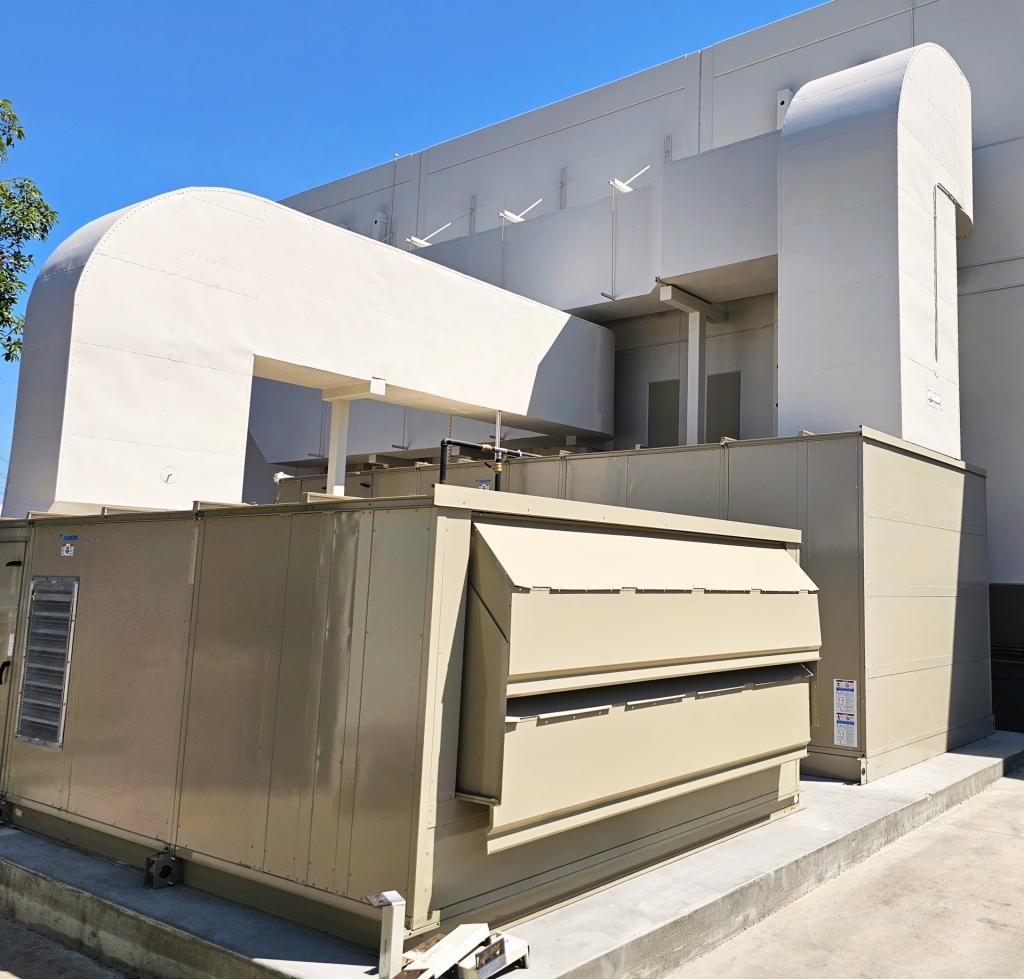 Finished heaters and outdoor ducts not painted.