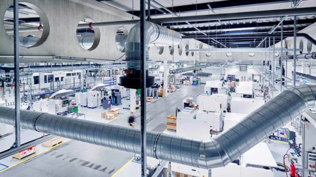 3d printing manufacturing facility from above