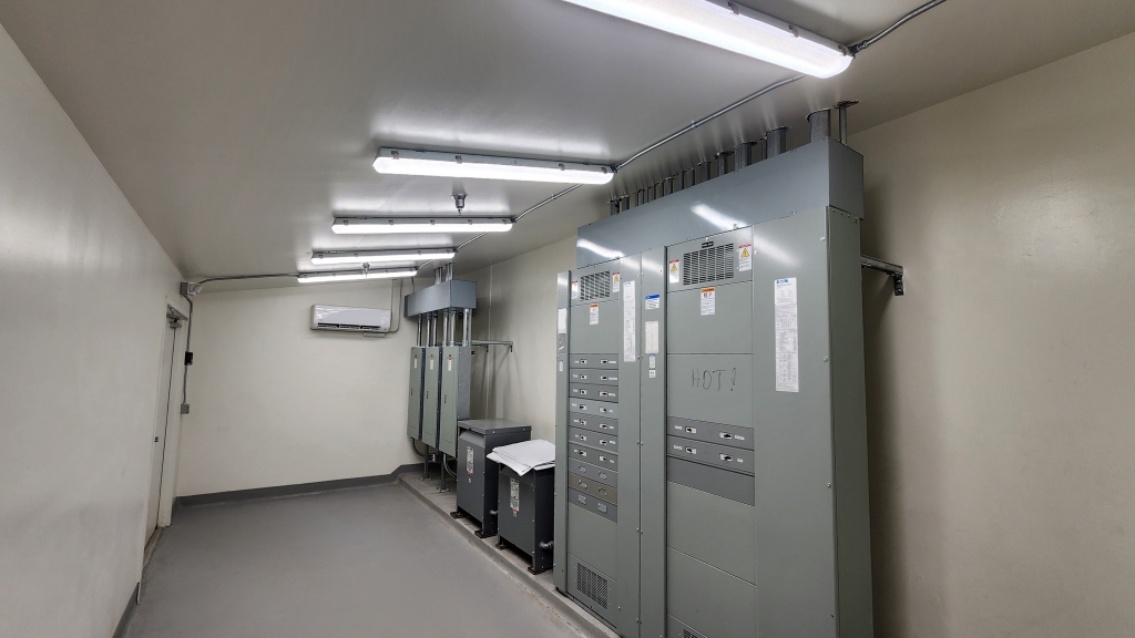 electrical panels installed in new small space