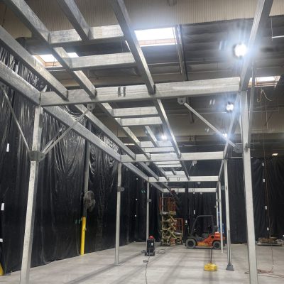 Mezzanine Industrial Construction Build with Custom Prefabrication and Welding